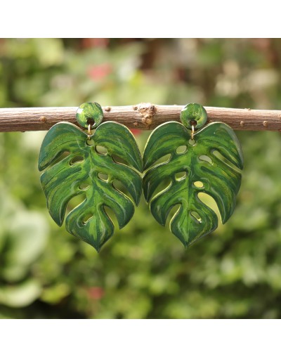 Aretes Monstera deliciosa