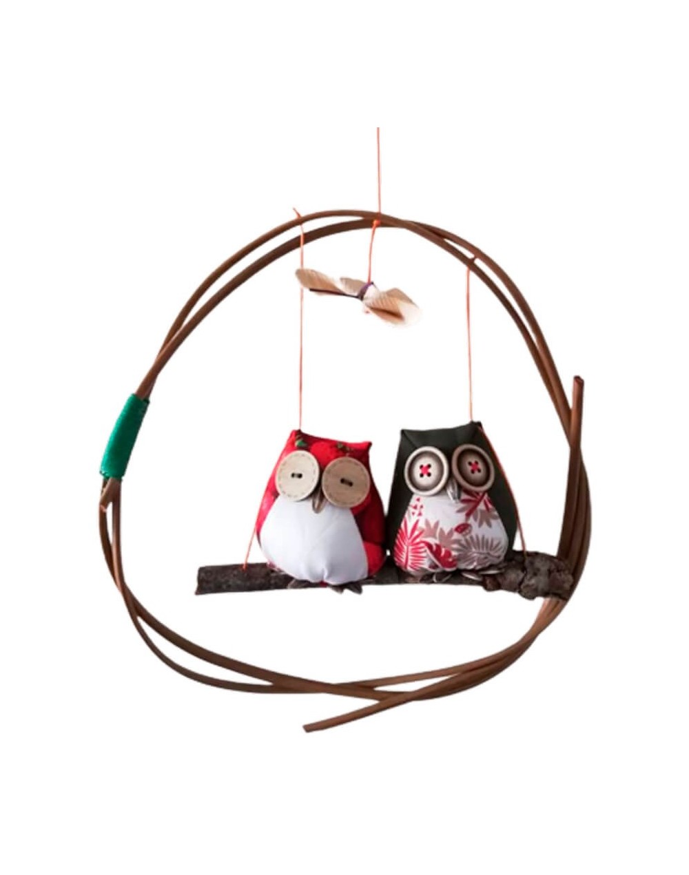 Pareja de buhos en aro