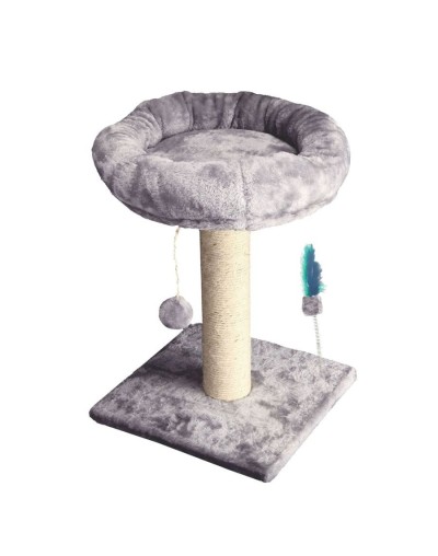 Rascador para gato con cama