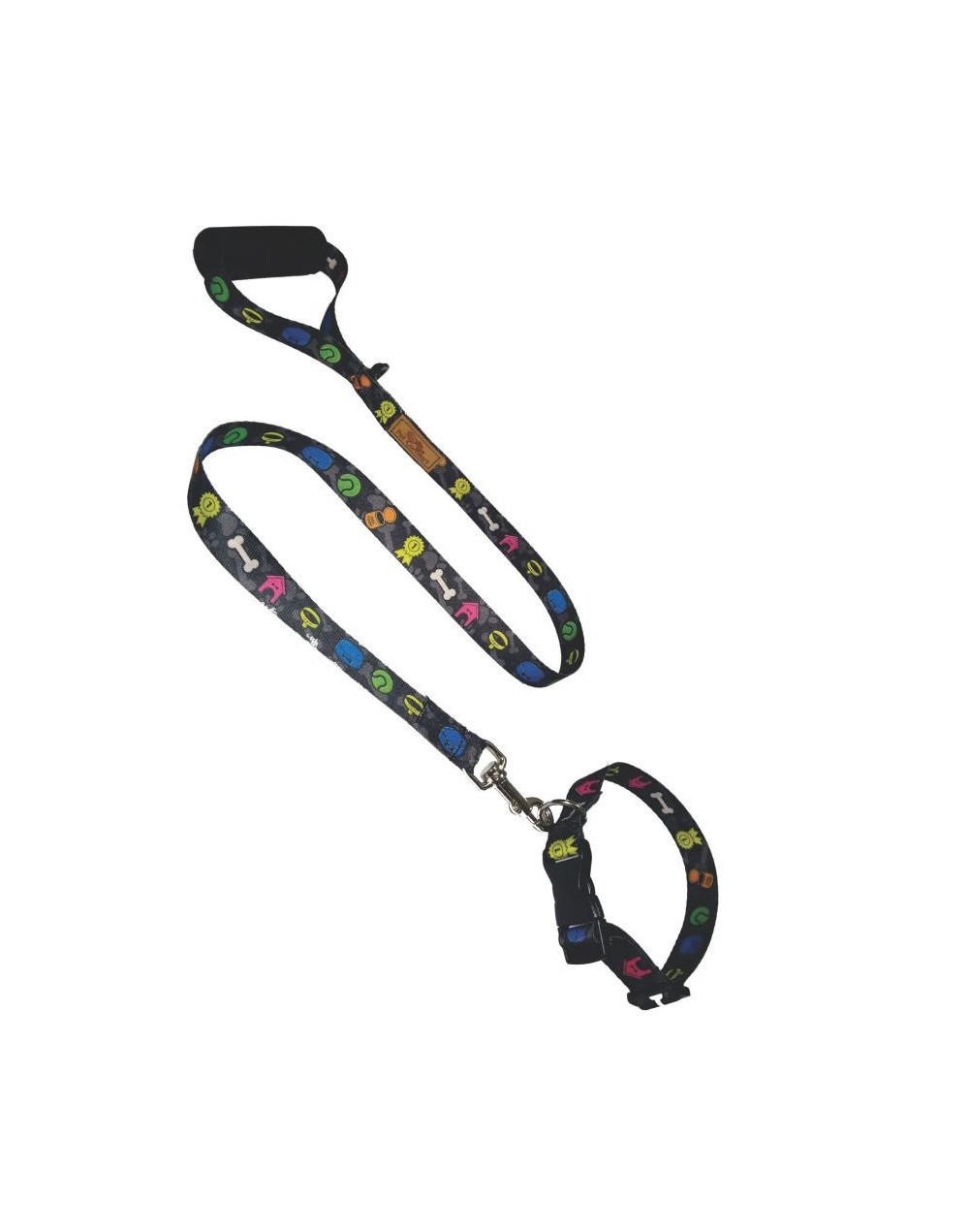 Juego collar y trailla estampada 1 grande