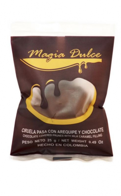 Ciruela pasa con arequipe y chocolate