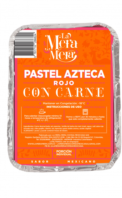 Pastel Azteca Rojo con carne