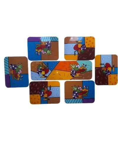 Juego de individuales x 6 y camino de mesa