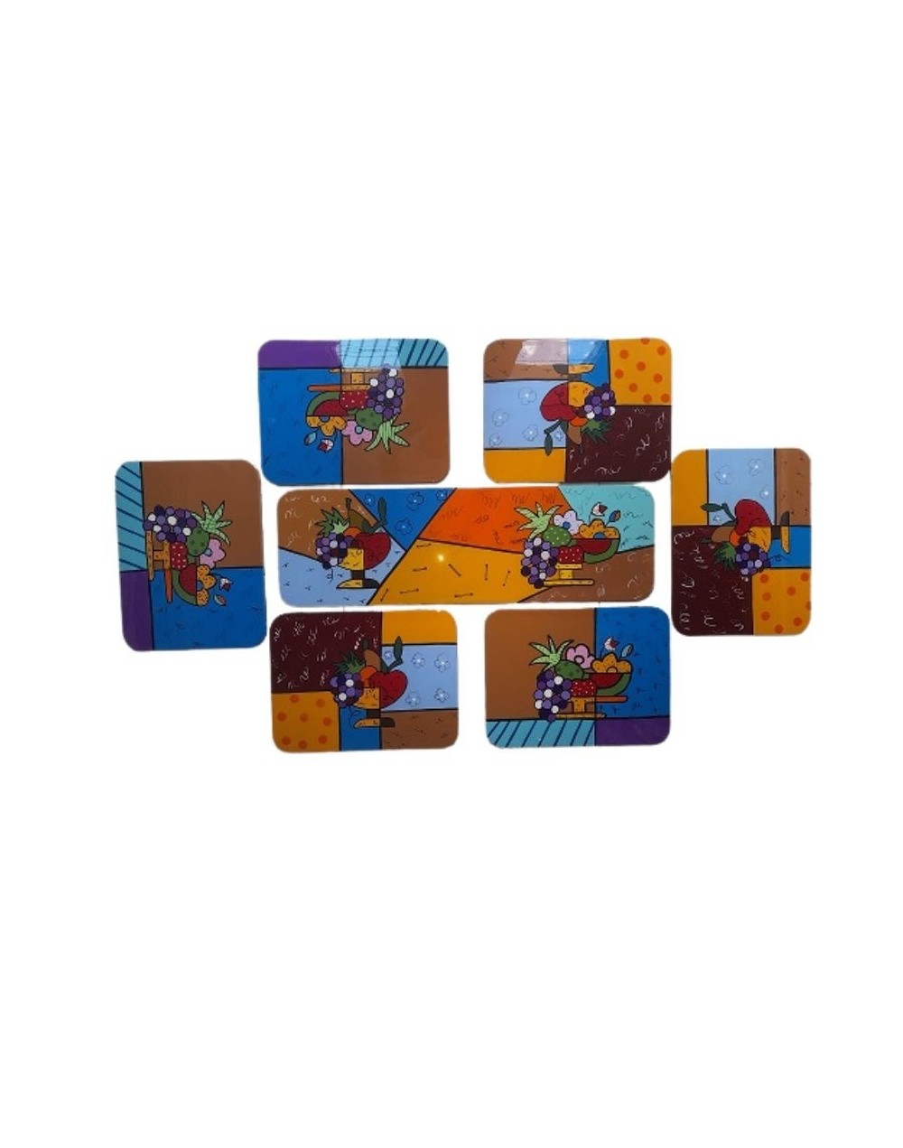 Juego de individuales x 6 y camino de mesa