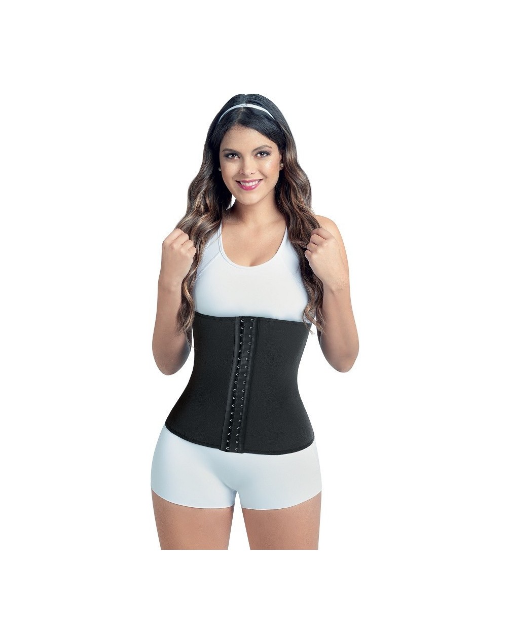Faja cinturilla termoreductor con broches negro ref. 3510