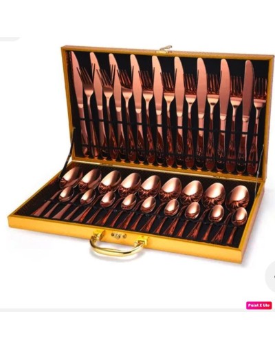 Cubiertos oro rosa