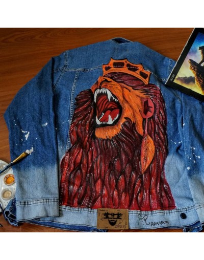 chaqueta jean pintada a mano