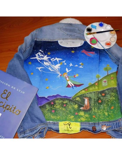 Chaqueta Jean Pintada a mano 