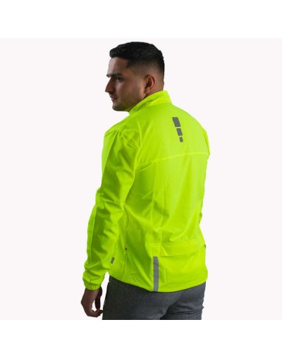 Chaqueta ligera deportiva cortavientos amarillo neón