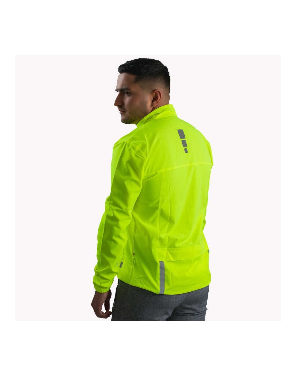 Chaqueta ligera deportiva cortavientos amarillo neón