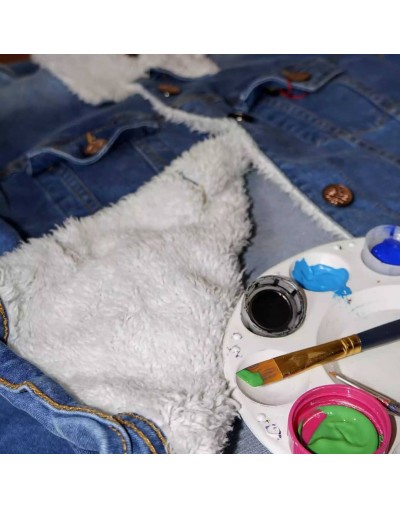Chaqueta Jean Pintada a mano 