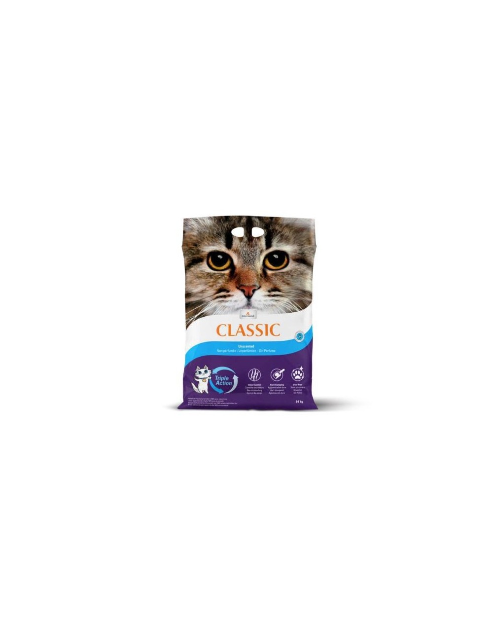 Arena premium para gato  marca classic sin aroma x 14 kg