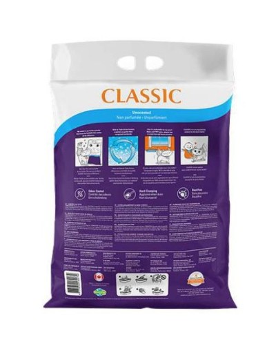 Arena premium para gato  marca classic sin aroma x 14 kg