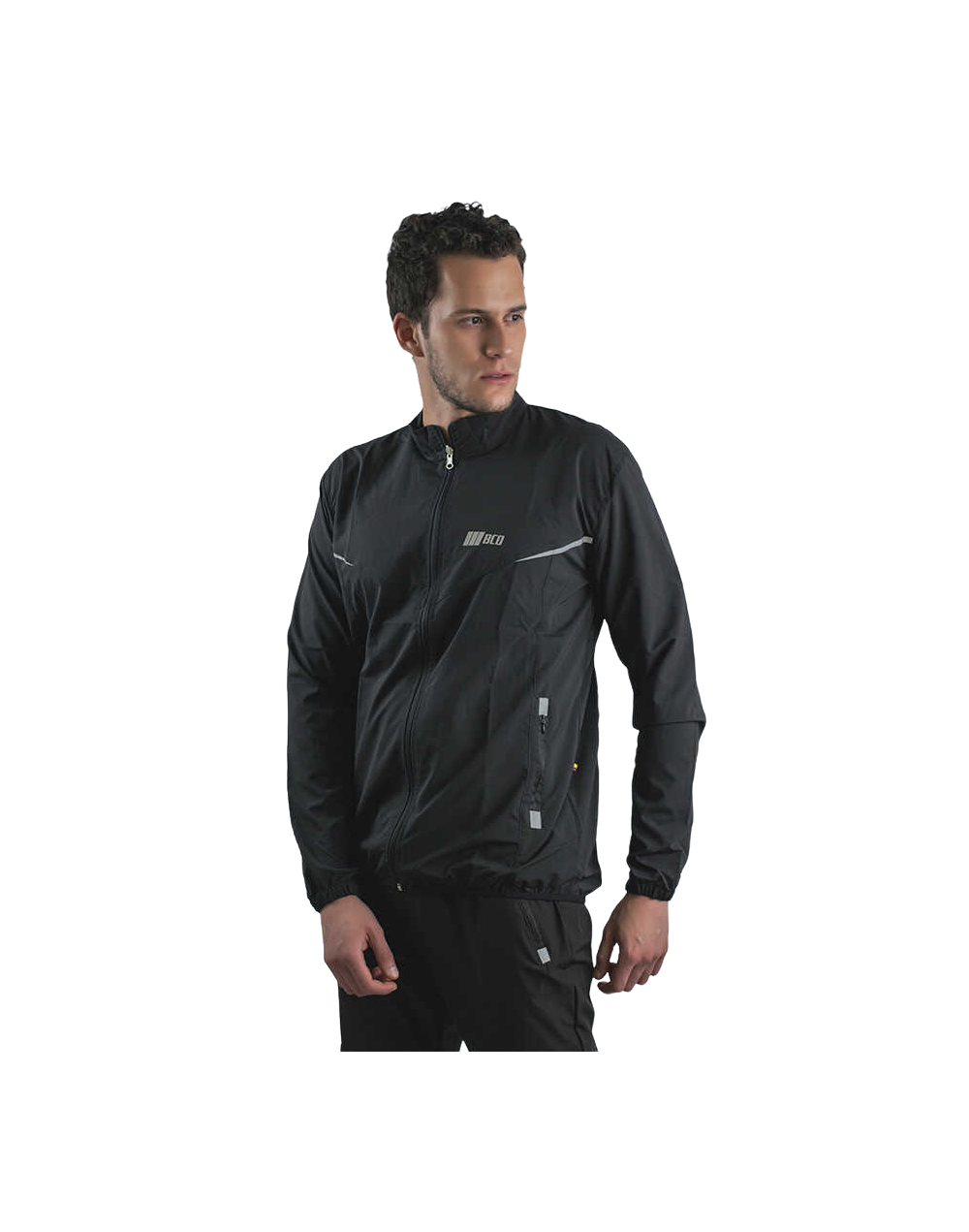 Chaqueta ligera deportiva cortavientos negro