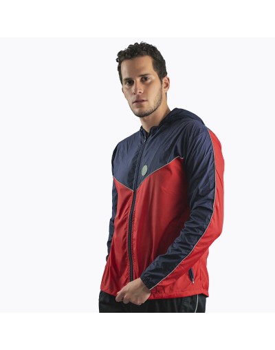 Chaqueta deportiva rompevientos con forro interno roja