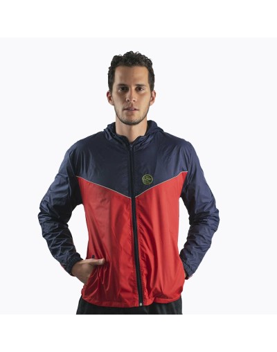 Chaqueta deportiva rompevientos con forro interno roja