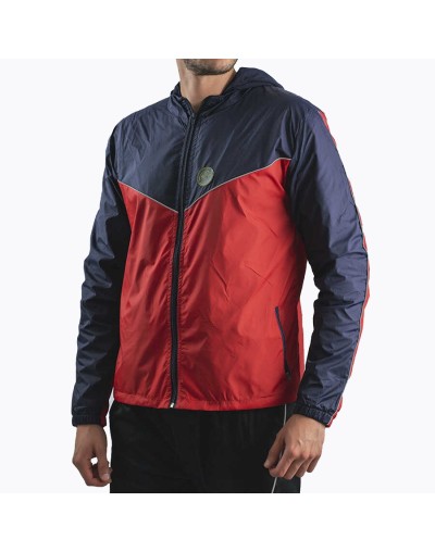 Chaqueta deportiva rompevientos con forro interno roja