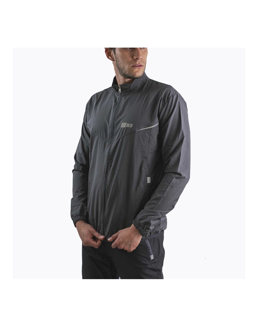  Chaqueta ligera deportiva cortavientos gris