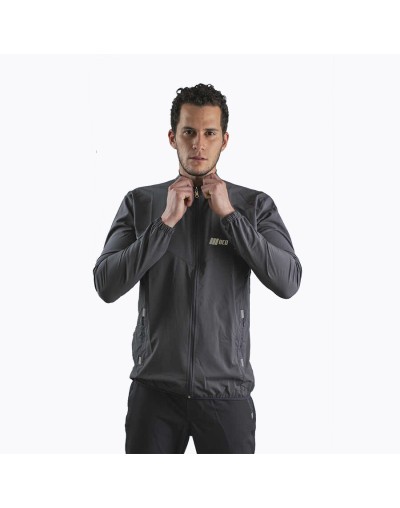  Chaqueta ligera deportiva cortavientos gris
