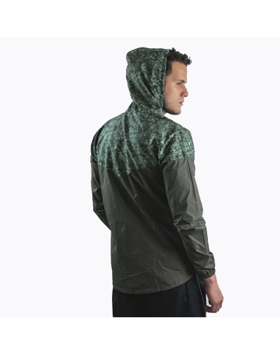 Chaqueta casual deportiva cortavientos sublimada verde oliva
