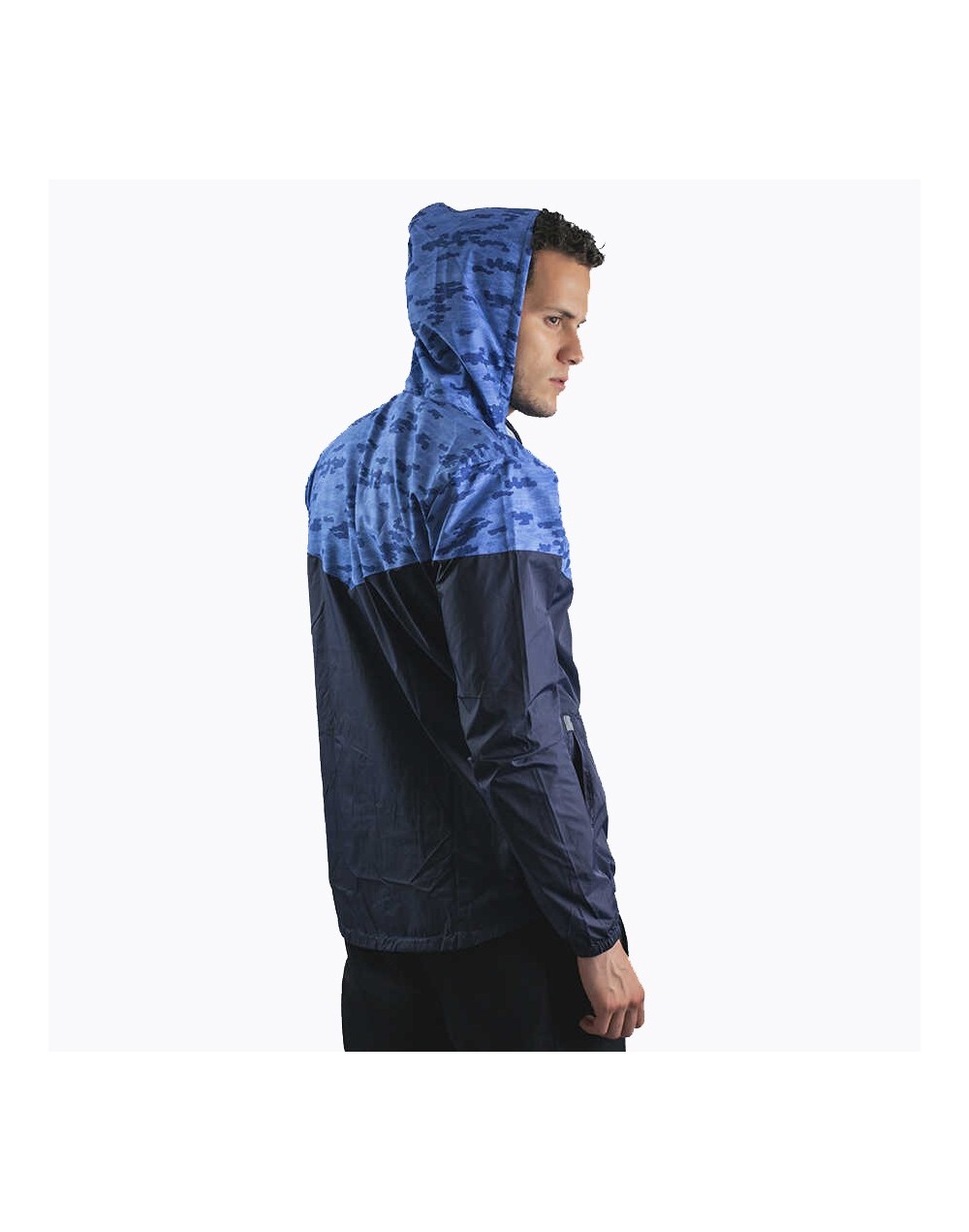 Chaqueta casual deportiva cortavientos sublimada azul oscuro 