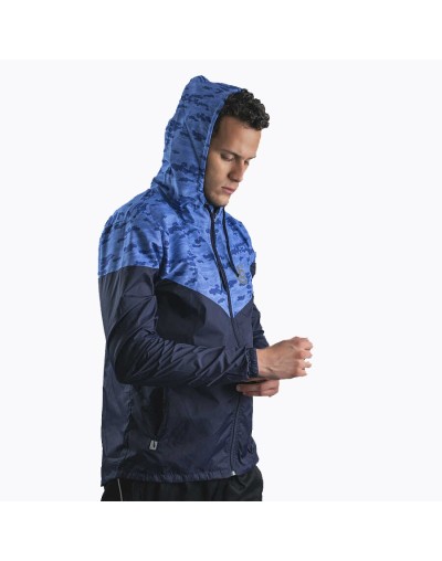 Chaqueta casual deportiva cortavientos sublimada azul oscuro 