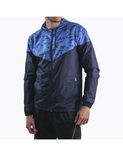Chaqueta casual deportiva cortavientos sublimada azul oscuro 
