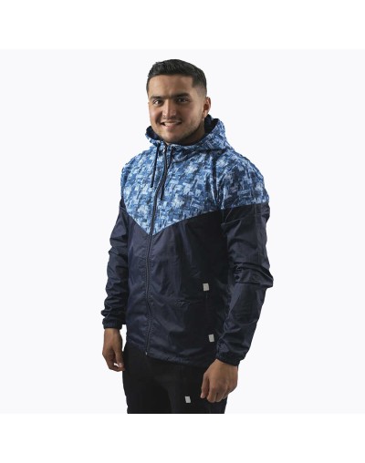 Chaqueta casual deportiva cortavientos sublimada azul