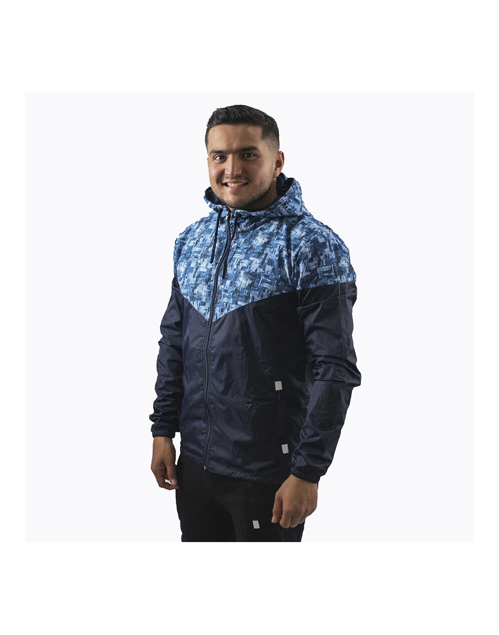 Chaqueta casual deportiva cortavientos sublimada azul