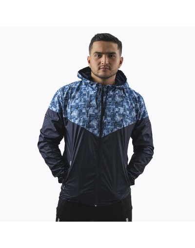 Chaqueta casual deportiva cortavientos sublimada azul
