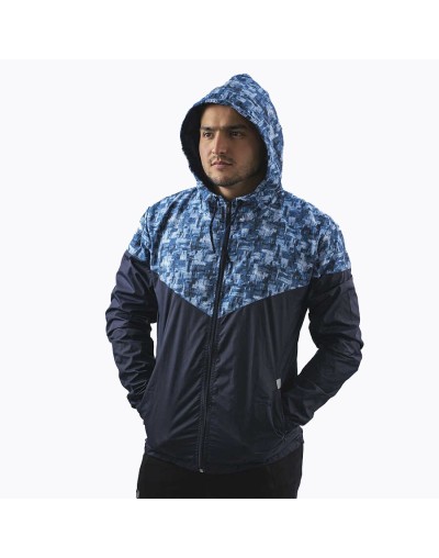 Chaqueta casual deportiva cortavientos sublimada azul