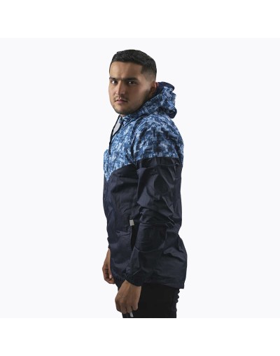 Chaqueta casual deportiva cortavientos sublimada azul