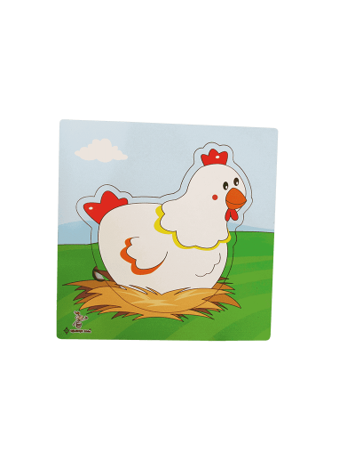 Rompecabezas en capas de la gallina