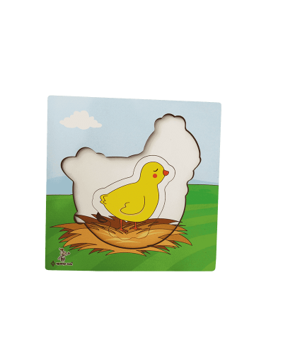 Rompecabezas en capas de la gallina