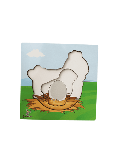 Rompecabezas en capas de la gallina