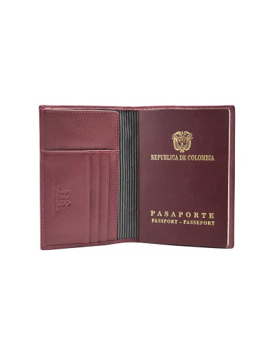Porta pasaporte sencillo Vinotinto