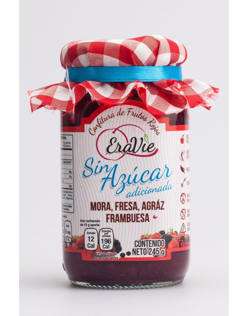 Confitura de Frutos Rojos SIN AZÚCAR  245 Gramos