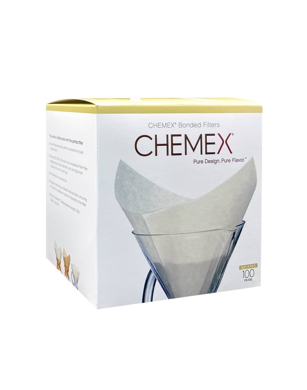 Filtros Chemex 6 Tazas Cuadrados 100 unidades