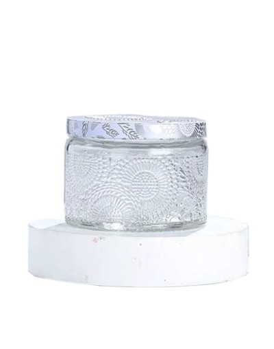 Envase vidrio 100 gr relieve tapa aluminio x 5 ud