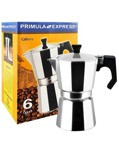 Cafetera Moka Primula Express Plateada 6 Tazas de espresso 270 ml