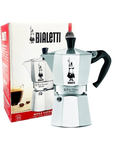 Cafetera Moka Bialetti Express Plateada 9 Tazas de espresso 420 ml