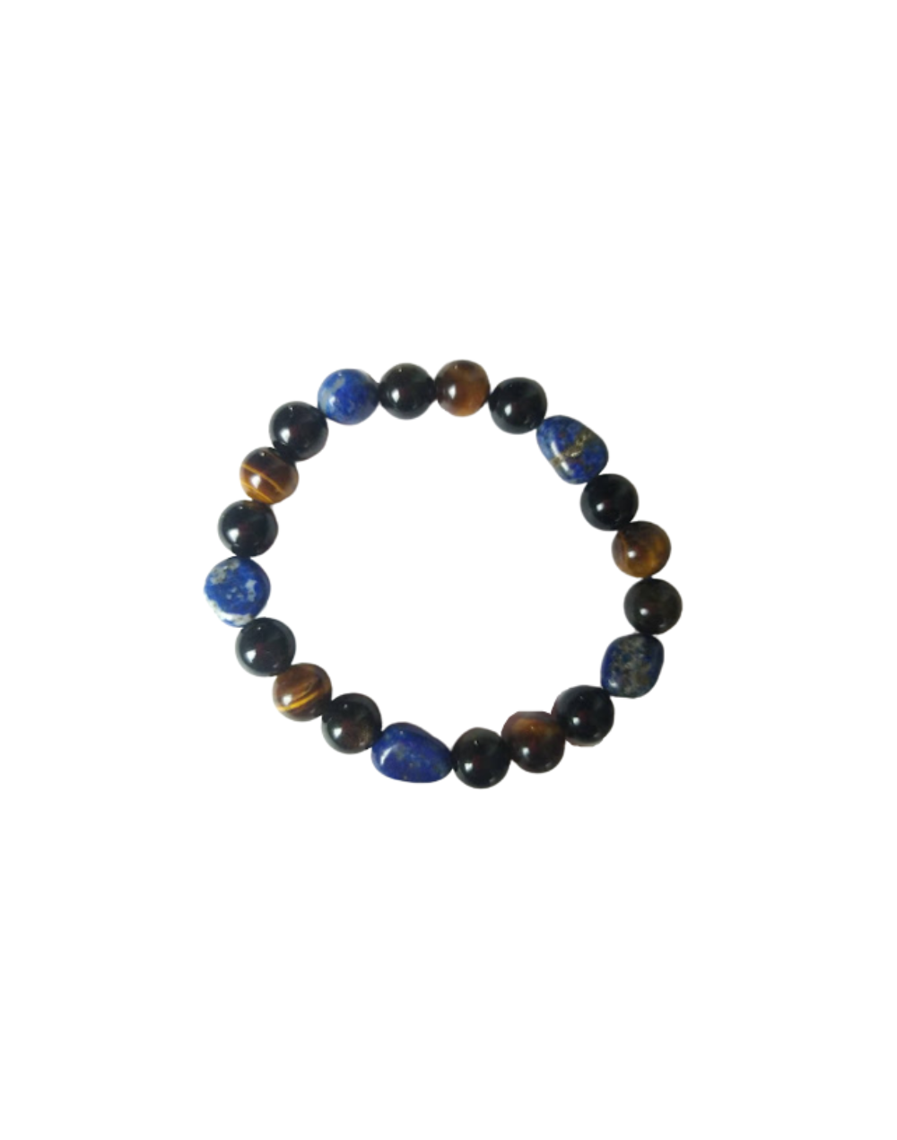 Pulsera lapislázuli ojo de tigre y obsidiana dorada