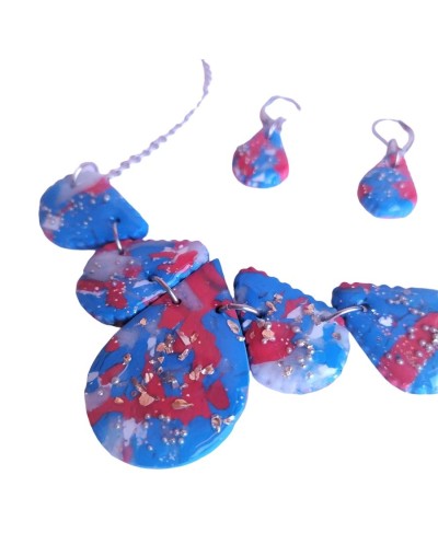 Collar aglomerado azul 