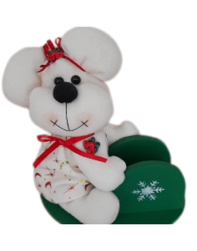 Servilletero navideño ratón