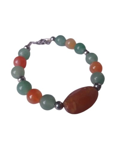 Pulsera de cornalina y aventurina