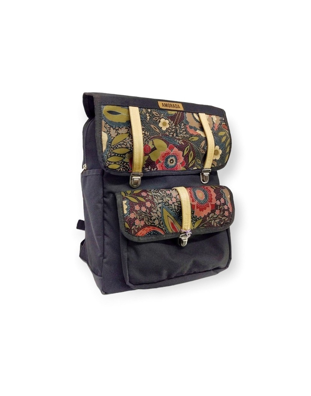 Morral impermeable con apliques en cuero Tequendama