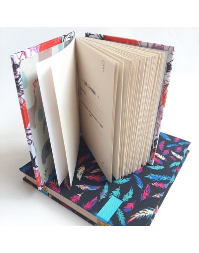 Libreta copta con tapa en tela pequeña