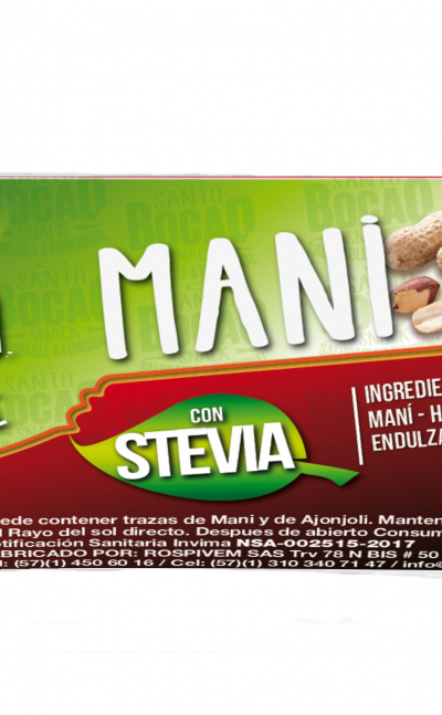 Snack Mani con Stevia Paquete x 8 Und.