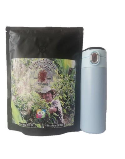 Combo de libra 500 gramos de entremonte café de origen y termo