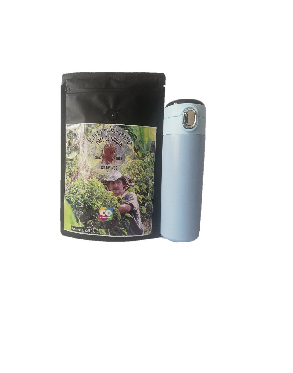 Combo de 12 libra de entremonte café de origen y termo